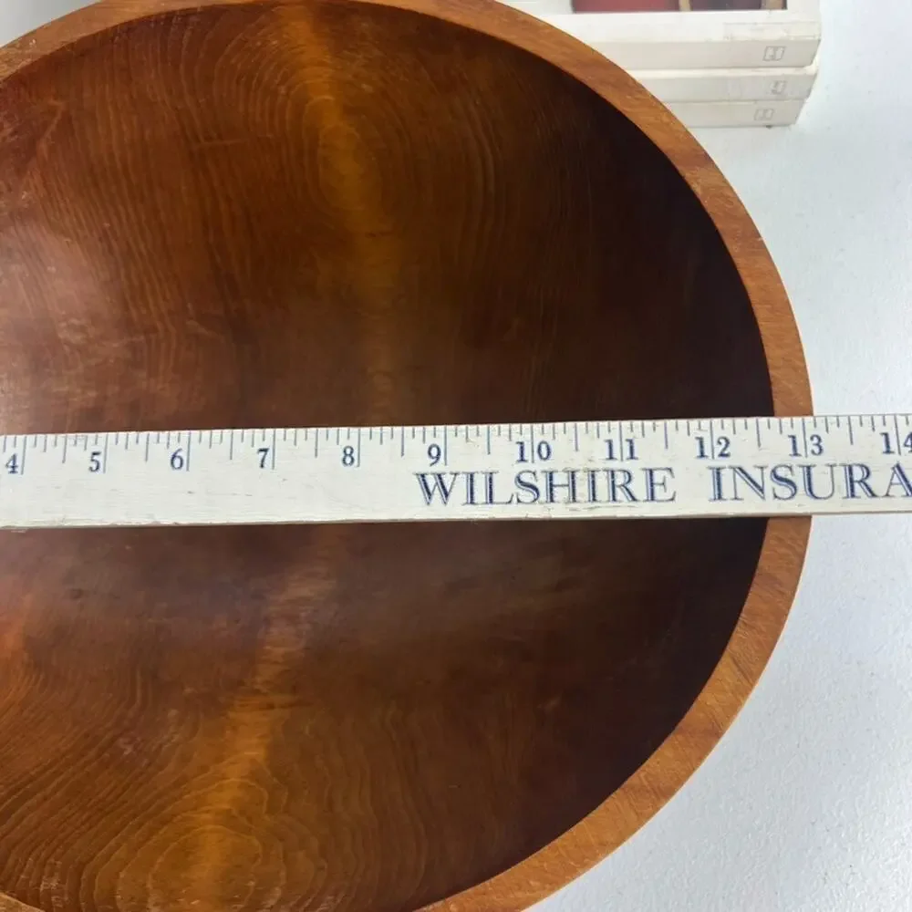 Vintage Mort N. Marton Birch Wood 13” Bowl Dough Salad Made In Canada